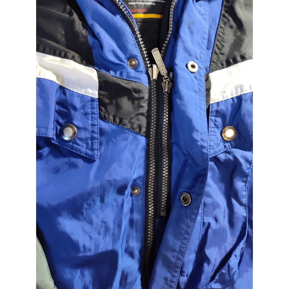 Gore Tex Ski Pro Ossi Coat Mens Medium Blue White Black Shell Full Zip  779 - Picture 10 of 12